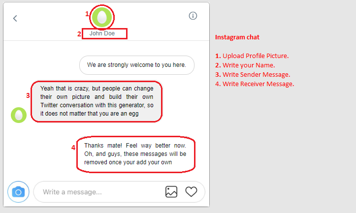 Instagram chat fake create 