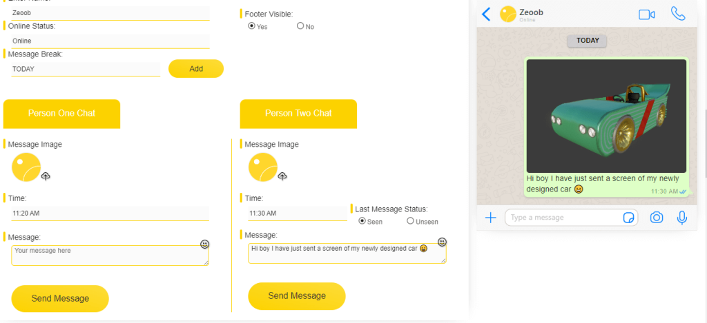 Fake WhatsApp Chat Generator for iPhone