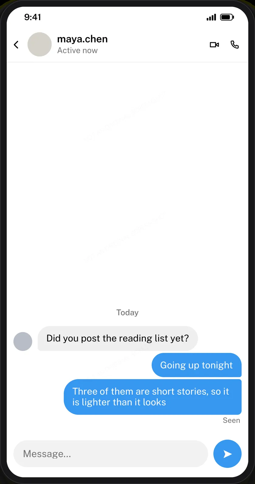 An Instagram DM thread with the gradient chat theme